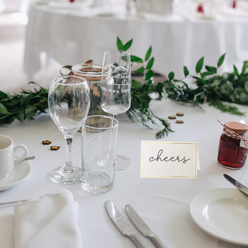 70 Pcs Place Cards Blank Fillable Banquet Seat Card with Gold Foil Frame, Place Cards for Table Setting, Escort Cards, Name Cards, Wedding Place C...