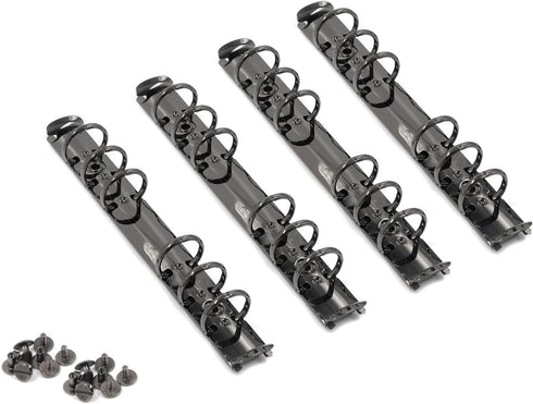 4pcs 6-Ring A6 Notebook Metal Binders Binder Mechanism Replacement Kit for DIY Loose Leaf Book DIY Photo Album Paper Storage Folder (Black)...