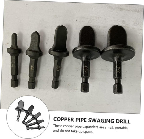 5pcs Copper Expander Black Hose Piping Kit Specialty Tools Air Conditioner Copper Tube Expander Swaging Tool Copper Expander Tool Manual Flaring T...