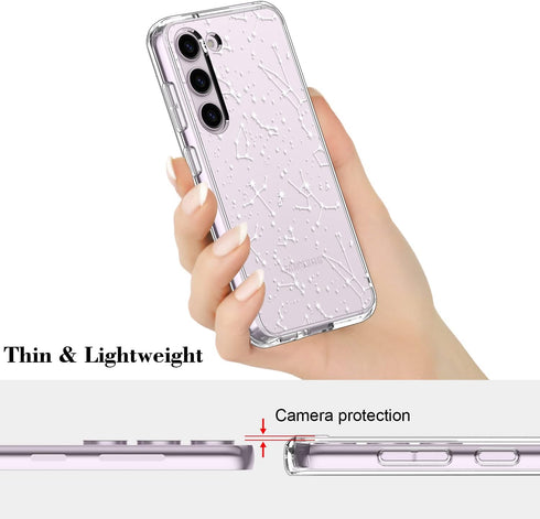 ICEDIO for Samsung Galaxy S23 Plus Case,Slim Fit Crystal Clear Cover with Fashion Designs for Girls Women,Durable Rugged Protective Phone Case for...