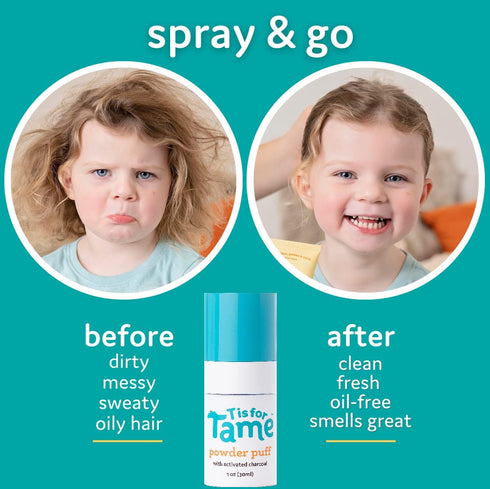 T is for Tame Kids Hair Care Essentials Bundle: Hair Gel & Dry Shampoo Duo for Taming Kids Hair with All Natural Ingredients (Gel-DryShampoo-Bundl...