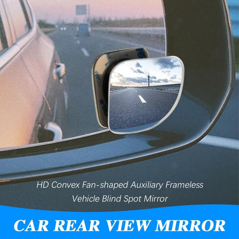2Pcs Fan Shaped Blind Spot Mirror, Side Mirror Blindspot, 360° Adjustable Frameless Convex Rear View Mirror, Universal Rearview Mirror Accessories...