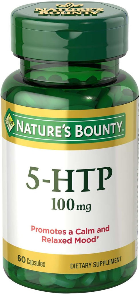 Nature's Bounty 5-HTP Pills and Dietary Supplement, Supports a Calm and Relaxed Mood, 100mg, 60 Capsules...