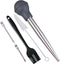 Turkey Baster with Cleaning Brush &BBQ Brush&Marinade Needles, Baster Syringe for Cooking, Stainless Steel Turkey Baster with Silicone Bulb, Baste...