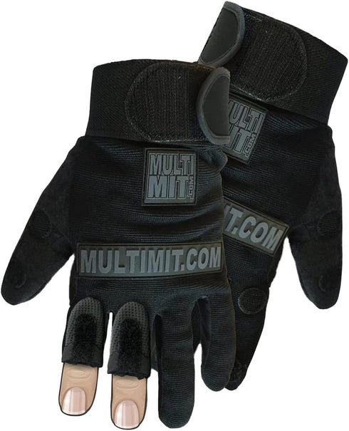 + Universal Series Glove + 3 Finger Retractable Finger Feature + Fast Access Work & Safety Gloves With Full Hand Protection, Black...
