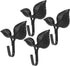4pcs Bathroom Door Hooks Entryway Key Hook Wall Coat Hooks Wall Mount Coat Hooks Coat Towel Hooks Iron Art Hook Hat Hook Leaf Shaped Hook Decorati...