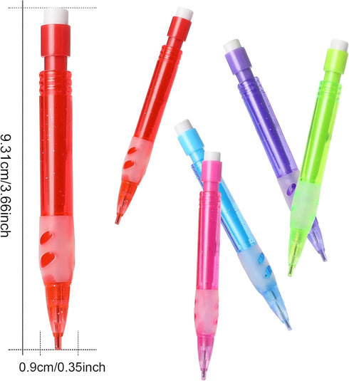 Assorted Mini Mechanical Pencils 0.7 mm Automatic Mechanical Pencils with Mini Erasers Mini Pencil Stationery Supplies for Home, Office, School Su...