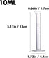 Measuring Cylinder Set, 4 Sizes Graduated Polypropylene Lab Test Tubes in 100 ml, 50 ml, 25 ml, 10 ml for Laboratory, & Science Experiments with 4...