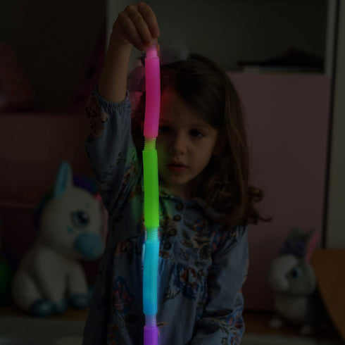 Nutty Toys Glow in The Dark Pop Tube Stocking Stuffers - Fine Motor Skills Toddler Sensory Toys, Top ADHD & Autism Fidget 2024 Best Preschool Gift...