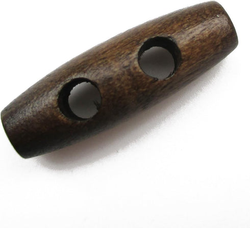 ALL in ONE 50pcs Brown 2 Hole Scrapbooking Sewing Wood Toggle Buttons Stained Chery Oval 30x10mm(1-1/8 X 3/8”)...