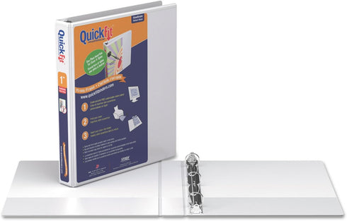 QuickFit View Binder, 1 Inch, Round Ring, White, 87110...