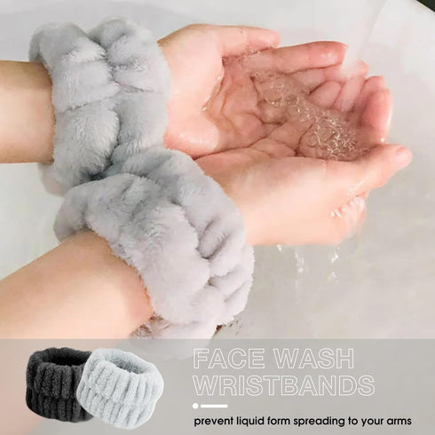 Huachi 6 Packs Makeup Headband for Women Spa Skincare Face Wash Headband and Wristband Set for Washing Face, Cute Fluffy Microfiber Bow Headbands ...