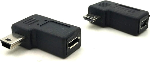 Duttek 90 Degree Micro USB to Mini USB Combo Adapter, Right Angle Mini USB Male to Micro USB Female Adapter Easy to Carry 1 Pack...