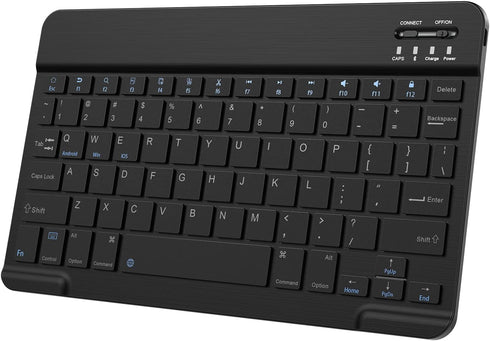 Ultra-Slim Small Bluetooth Keyboard, Portable Rechargeable External Cordless Wireless Keyboard for Android Tablet Cell Phone Samsung Smartphone iP...