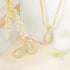 HZMAN Teardrop Earrings Necklace Jewelry Set for Women Bride Dainty 18K Gold White Plated Cubic Zirconia Stud Tearsdrop Earring Wedding Party Jewe...