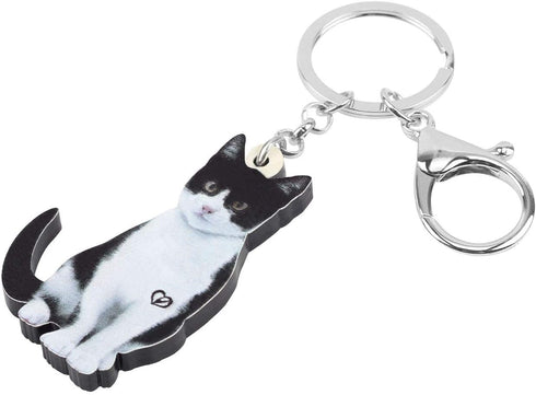 Cute Halloween Black Cat Keychain Key Chain Cat Car Accessories for Women Teen Girls Charms Cats Gifts...