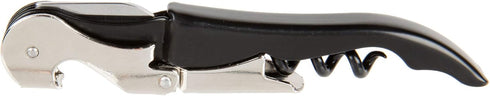 Pulltap's Double-Hinged Waiters Corkscrew, Black and Stainless Steel...