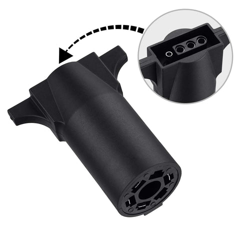 Miady Trailer Wiring Adapter, Heavy Duty Weatherproof 7 RV Blade to 4 Flat Trailers Light Connector Plug...