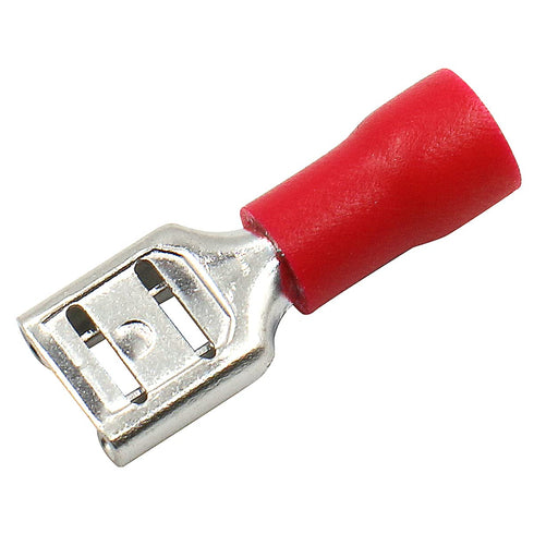 Baomain Male & Female quick disconnects Vinyl Insulated Spade Wire Connector Electrical Crimp Terminal 22-16 AWG 6.3mm Red Pack of 100...
