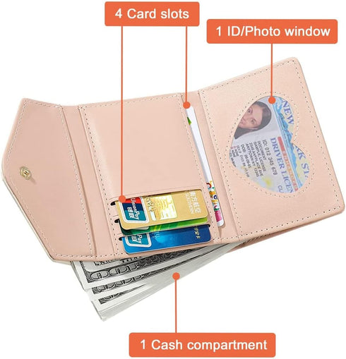 Sunwel Fashion Trendy Bow Small Bifold Wallet with Cash Credit Card Holder ID Window for Women Girls...