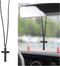 Natural Wooden Cross Pendant Necklaces, Adjustable Handcrafted Wooden Car Rearview Mirror Pendant, Universal Vehicle Rear View Mirror Decoration f...