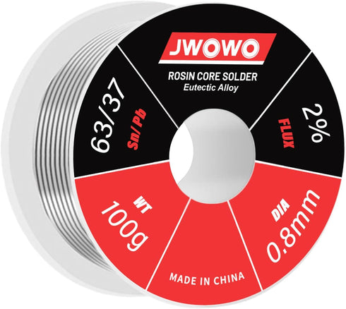 Rosin Core Solder Wire for Electrical Soldering(0.8mm/100g),By JWOWO...