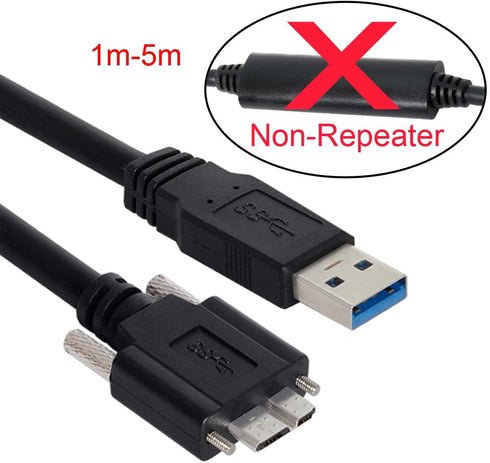 cablecc USB 3.0 A Type Cable Male to Micro USB 3.0 B Male with Mount Panel Screws for Hard Disk Mobile Phone 3M...