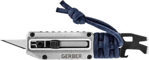 Gerber Gear Prybrid X Utility Knife with Pry Bar - No. 11 Exacto Knife Blade - Multi-Tool Pocket Razor Knife with Paracord - EDC Knife, Urban Blue...