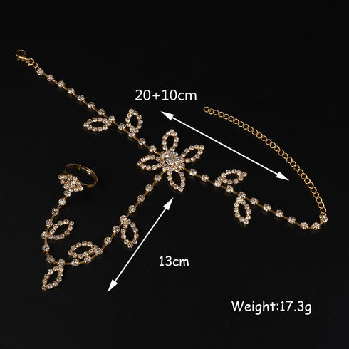 Chargances Boho Rhinestone Foot Chain with Toe Ring Crystal Barefoot Sandals Ankle Bracelet Beach Wedding Ankle Chain Jewelry for Women and Girls(...