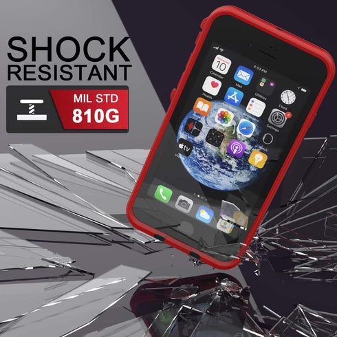 Diverbox iPhone SE 2020/iPhone 8 Waterproof Case - Shockproof IP68 Full-Body with Screen Protector, Underwater 4.7" Cover (Bright red) (Bright red...