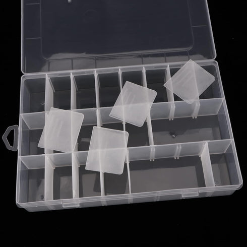 2 Pack 24 Grids Plastic Organizer Box Container Craft Storage Box Compartment Box with Adjustable Dividers for Beads Jewelry Fishing Tackles Art D...