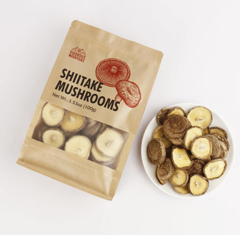 VIGOROUS MOUNTAINS Dried Shiitake Mushrooms for Cooking, Pure Aroma Thin Cap without Stem, Rehydrate Quickly, Soft Texture Gourmet Dried Mushrooms...
