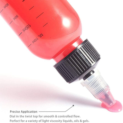 BENECREAT 12 Pack 110ml Transparent Plastic Dispensing Bottle with Twist Cap and Graduated Measurement for Liquids, Inks, Oils, Arts and Crafts...