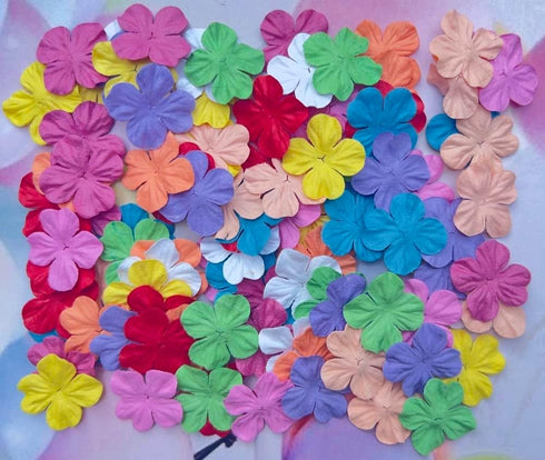 100 Pcs Patch Hydrangeas Flowers 25x25mm Mulberry Paper Flowers Scrapbooking Wedding DIY Craft Supplies Card. (10 Colos)...