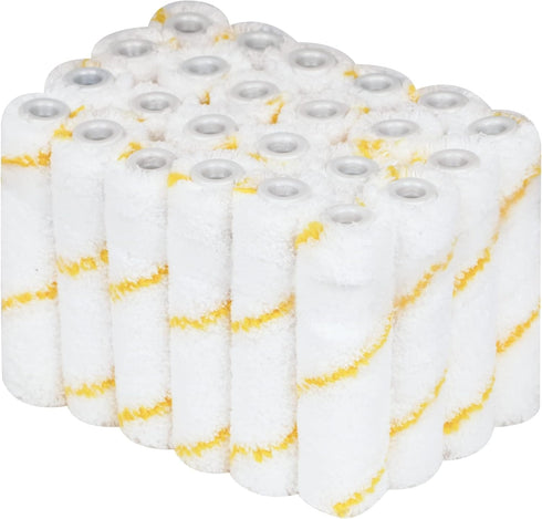 Microfiber Paint Roller Covers 4 Inch?1/3" Nap Mini Roller Covers?Pack of 24,Roller Covers for Painting?Home Painting Supplies...