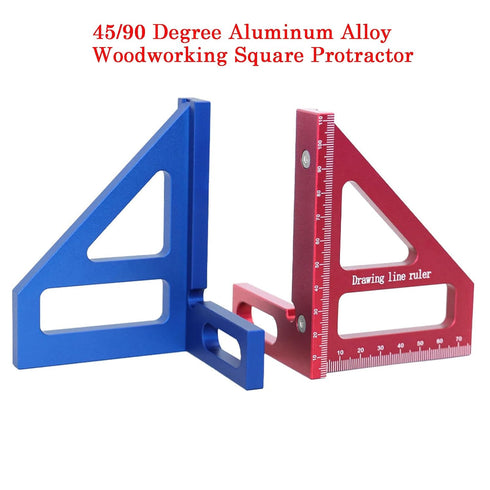 3D Multi Angle Measuring Ruler, 45/90 Degree Woodworking Square Protractor, Aluminum Alloy Miter Triangle Ruler, High Precision Layout Measuring T...