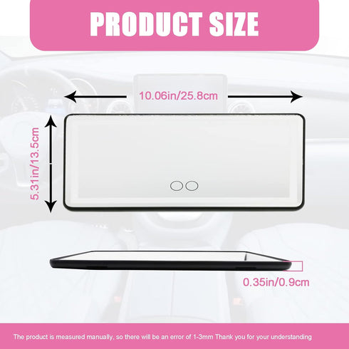 Car Sun Visor Vanity Mirror, Car Interior Accessories Makeup Mirror with 3 Light Modes & 60 LEDs, Rechargeable Led Light Car Mirror with Dimmable ...
