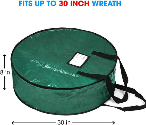 ProPik Christmas Wreath Storage Bag 30" - Garland Holiday Container with Tear Resistant Material - Featuring Heavy Duty Handles and Transparent Ca...