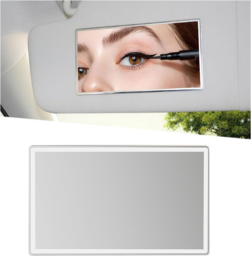 Car Sun Visor Mirror, Stainless Steel Sun-Shading Cosmetic Mirror for Wife Girlfriend, 5.91"×3.15" Seatback Makeup Mirror Stick on Car Vanity, Car...