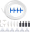 JIH Aquarium 25 Feet 3/16 Inch ID Flexible Airline Tubing Come with Check Valves, Suction Cups, Air Stone, Control Valves and Connectors (Clear)...