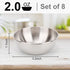 8Pcs 3.2inch Sauce Dishes Dipping Small Bowls - 2 oz Mini Stainless Steel Saucers Dish Cook Prep Side Dish Soy Sauce Sushi Dip Dishes Condiment Se...