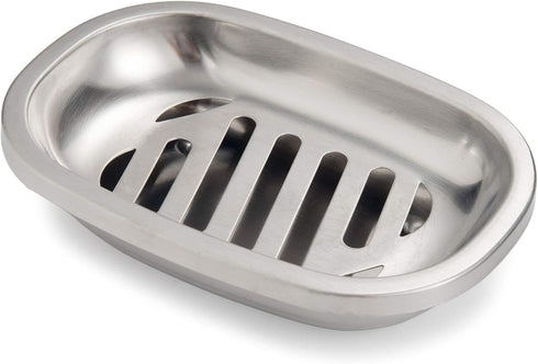 IMEEA Silver Soap Dish SUS304 Stainless Steel Brushed Soap Dish with Drain Bathroom Soap Holder...