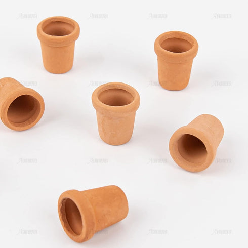 AUEAR, 8 Pack Fairy Garden Mini Clay Pots Ceramic Pottery Planter Cactus Flower Succulent Pot for 1:12 Scale...
