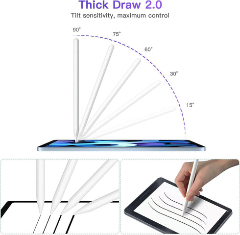 iPad Pencil 2nd Generation with Magnetic Wireless Charging, Pencil 2nd Generation, Smart Pen Compatible with iPad Pro 11 in 1/2/3/4, iPad Pro 12.9...
