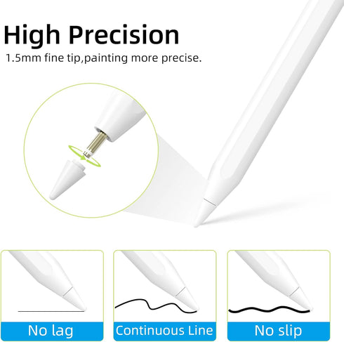 Stylus Pen for iPad 2018-2023,Apple iPad Pencil USB C with Palm Rejection, Tilt Sensitivity, Work with iPad Pro 11", iPad Pro 12.9", iPad 6/7/8/9/...