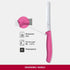 Victorinox Swiss Classic Round Tipped Stainless Steel Utility Knife with Pink Fibrox Handle, 4.5 Inch...