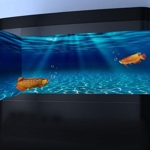 Natural Undersea Aquarium Background, Underwater Ocean Sunlight Fish Tank Background 48X24IN with 8 EVA Double-Sided Tape...