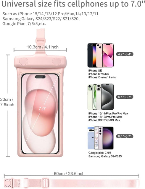 wellhouse Waterproof Phone Pouch Case, 3D Stereoscopic 7" Waterproof Cell Phone Dry Bag for iPhone15 14 13 XS XR X Pro Max Plus Mini, S22 S21 Ultr...