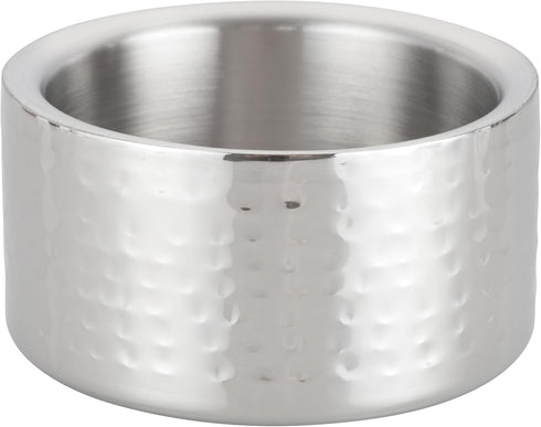 Winco Double Wall Wine Coaster, Satin Finish, Hammered, 5" Diameter, Silver...
