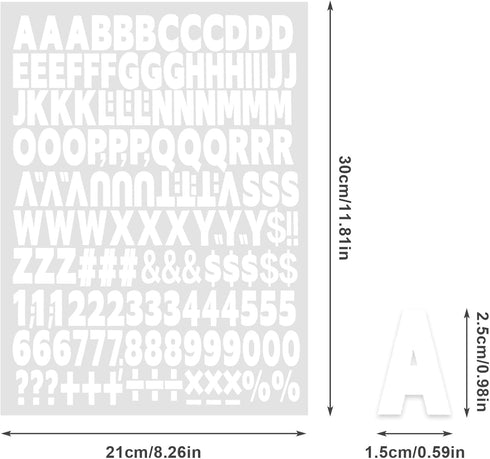 3 Sheets 1 Inch White Iron On Heat Transfer Letters and Numbers 504 Piece Alphabets Numbers Fabric Washable Iron on Letter Patches for Sports Jers...